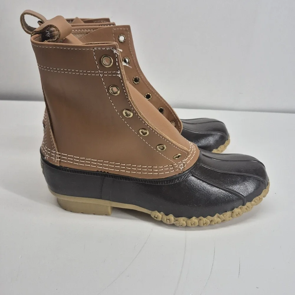 Vintage LL Bean Duck Boots Brown Leather & Rubber Women's Sz 8M USA